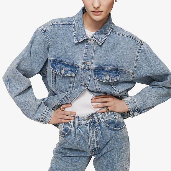 NWT Anine Bing RORY JACKET IN VINTAGE BLUE - Picture 8 of 14